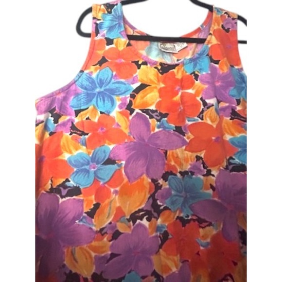 Daffodil By Loungees Tropical Floral Dress XL Sleeveless Orange Vacation Resort - Picture 7 of 16